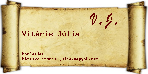 Vitáris Júlia névjegykártya